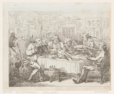 Sir Joseph Banks about to Eat an Alligator (‘The Fish Supper’)