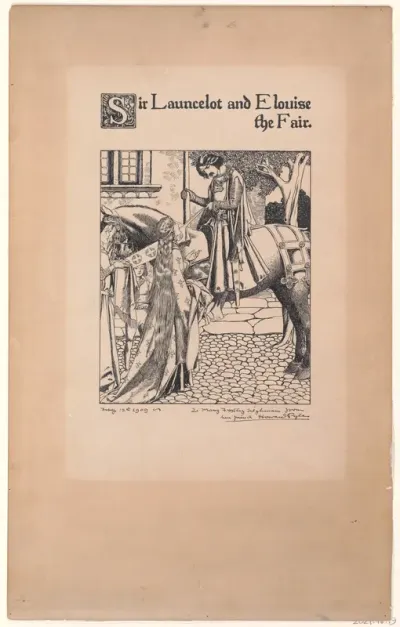 Sir Launcelot and Elouise the Fair, for "The Story of the Champions of the Round Table"