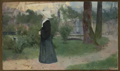 Sister of Charity in the hospital garden.