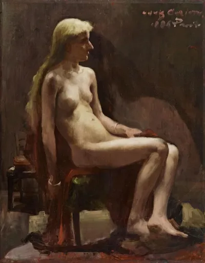 Sitting female nude