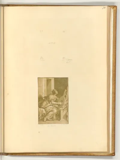 Sitzende Frau mit Laute
