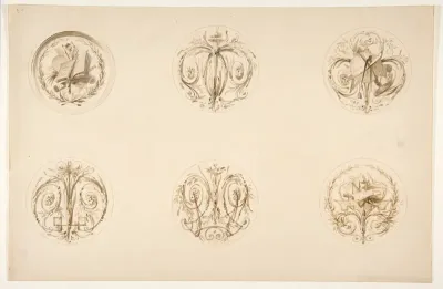 Six designs set in medallions