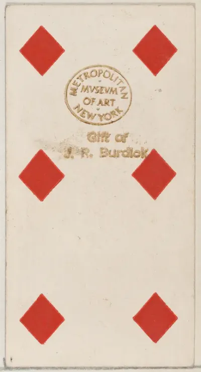Six Diamonds, from the Playing Cards series (N84) to promote Turkish Cross-Cut Cigarettes for W. Duke, Sons and Co.
