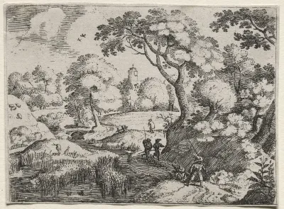 Six Landscapes:  Path Between Swamp and Wooded Bank