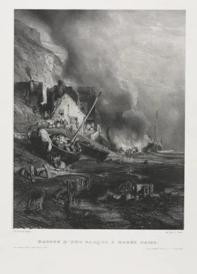 Six Marines: Refitting of a Boat at Low Tide