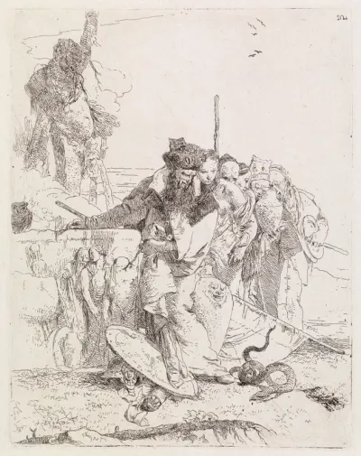 Six People Watching a Snake, from the Scherzi di Fantasia