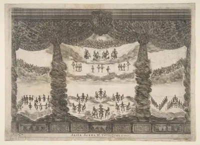 Sixth scene, the heavens, from "The marriage of the gods" (Le nozze degli Dei)