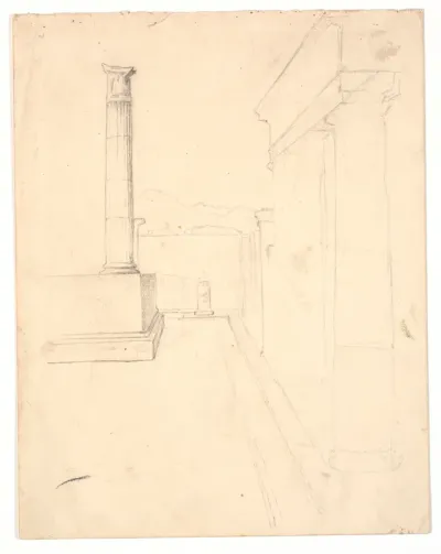 Søjle foran Apollotemplet i Pompejii