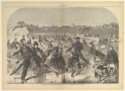 Skating on the Ladies' Skating Pond in Central Park, New York (from "Harper's Weekly," Vol. IV)