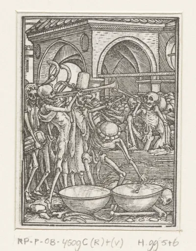 Skeletons Making Music from Dance of the Dead