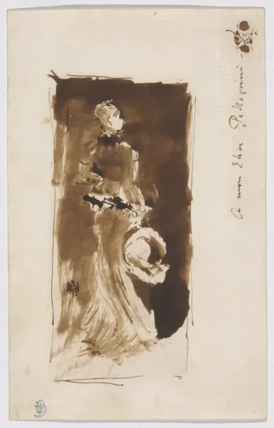 Sketch after "Arrangement in Brown and Black: Portrait of Miss Rosa Corder"