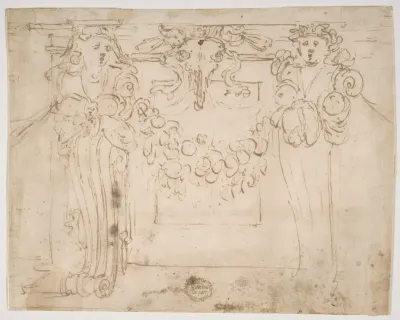 Sketch for a wall panel in the Sala Paolina at Castel Sant' Angelo, Rome