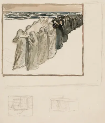 Sketch for an illustration for Selma Lagerlöf's novel Herr Arne's Hoard