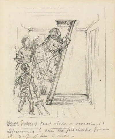Sketch for "Mrs. Pottles Can't Abide a Crowd"