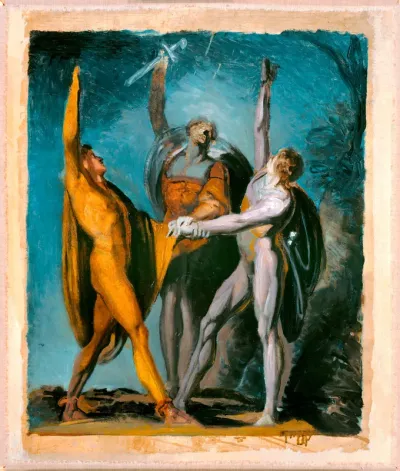 Sketch for "Oath on the Rütli" (recto), Female Figure (verso)