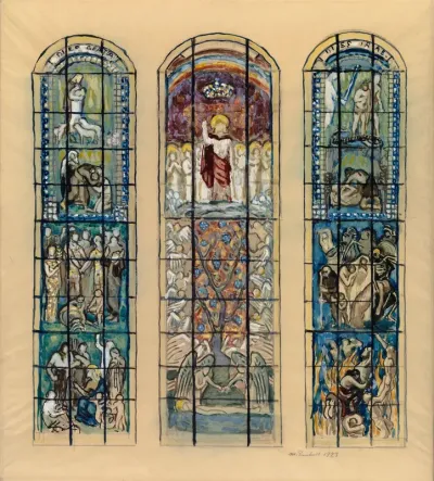 Sketch for the chancel stained glass window in Turku Cathedral