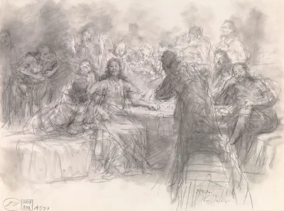 Sketch for the painting Last Supper