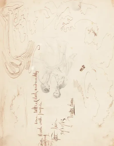 Sketch of a Couple Seated with Cloud Studies (verso)