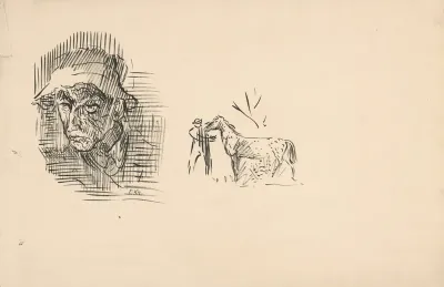 Sketch of a Head of an Older Worker
