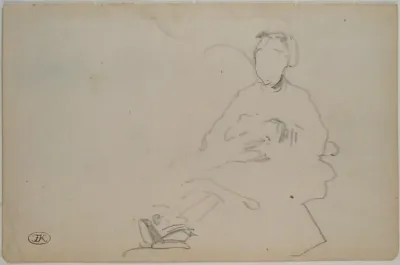 Sketch of a Seated Woman (leaf from a sketch book), circa 1864