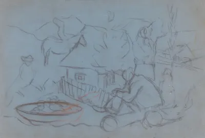 Sketch of a Village Motif