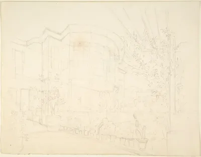 Sketch of Building and Garden