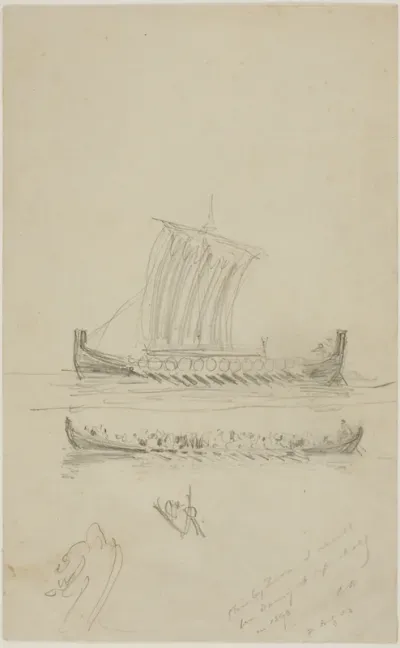 Sketch of Captain Anderson's Sailing Vessel