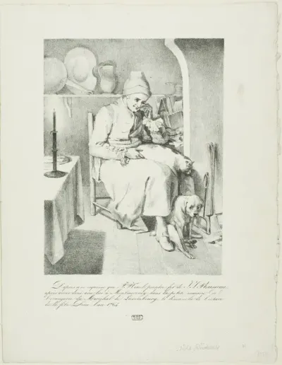 Sketch of Jean-Jacques Rousseau (recto); Forest Scene (verso)