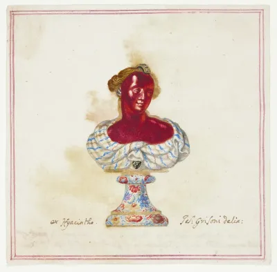 Sketch of Jewelled Antique Bust in the Medici Collection, Florence