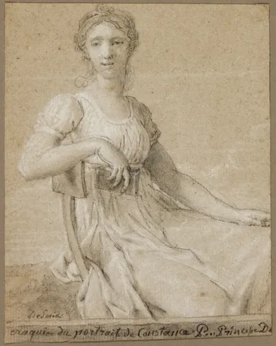 Sketch of the Portrait of Constance Pipelet (recto); Head of a Woman (verso)