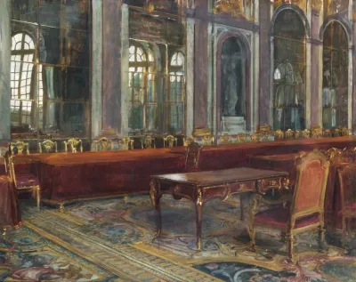 Sketch of the Table in the Hall of Mirrors, at which the Treaty of Versailles was Signed