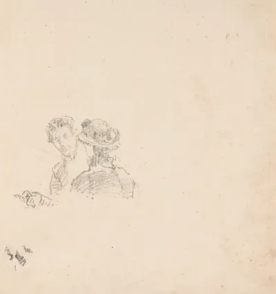 Sketch: Self-Portrait with Miss R. Birnie Philip