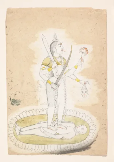 Sketch with Kali and a Young Boy