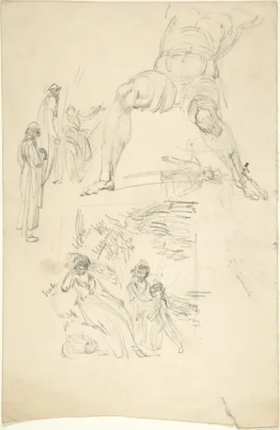 Sketchbook Page: Figures and Sculpture