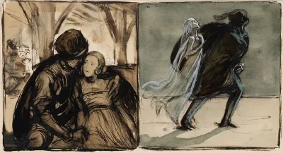 Sketches for illustrations for Selma Lagerlöf's novel Herr Arne's Hoard