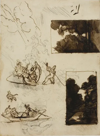 Sketches of a Forest Path and a Musical Boating Party