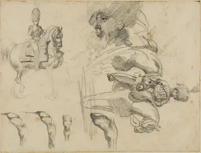 Sketches of Horses, Soldiers, and Hooves