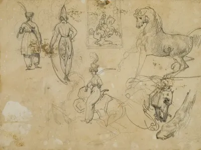 Sketches of Russian Officers and Horses
