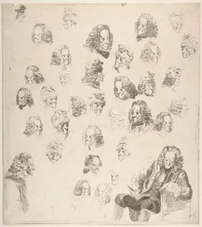 Sketches of Voltaire at Age Eighty-One