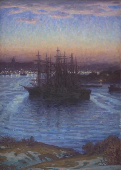 Skibe for anker. Vinter