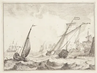 Skibe ud for den hollandske kyst