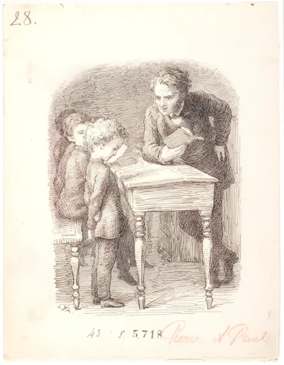 Skoletime. Pierre kan ikke lektien
