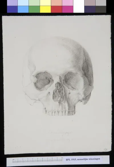 Skull found in Pompeii, frontal view