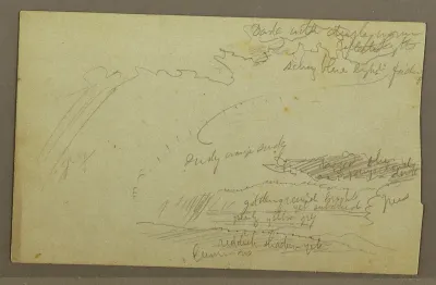 Sky Study, Mountain Ridges, Rainbow, 1860s