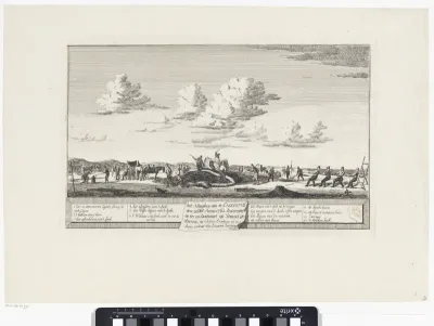 Slachten van de potvis gestrand tussen Zandvoort en Wijk aan Zee, 1762