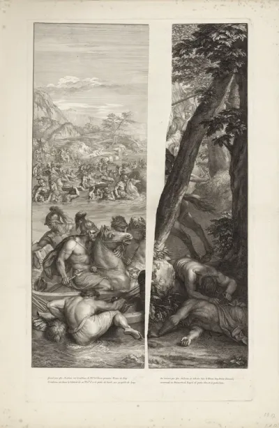Slag aan de Granicus (linker- en rechterkant)