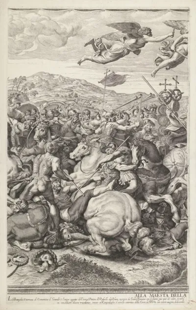 Slag bij de Milvische brug (linker middenblad)
