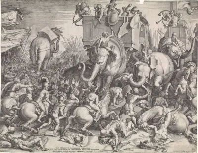 Slag bij Zama tussen Scipio en Hannibal