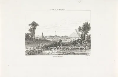 Slagveld van Waterloo met monumenten