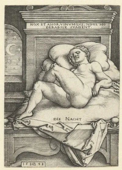 Slapende naakte vrouw als de Nacht (Nux)